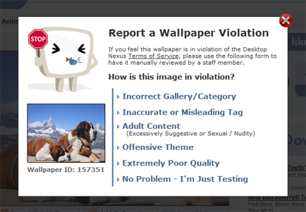 New Wallpaper Reporting System
